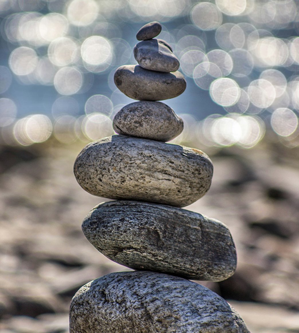 rocks carefully stacked
